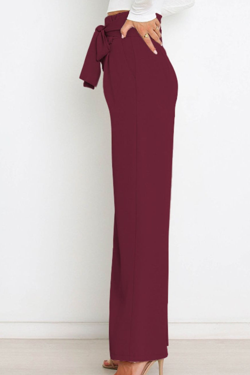 Paperbag Trousers Women – High-Waist Wide Leg with Tie Belt