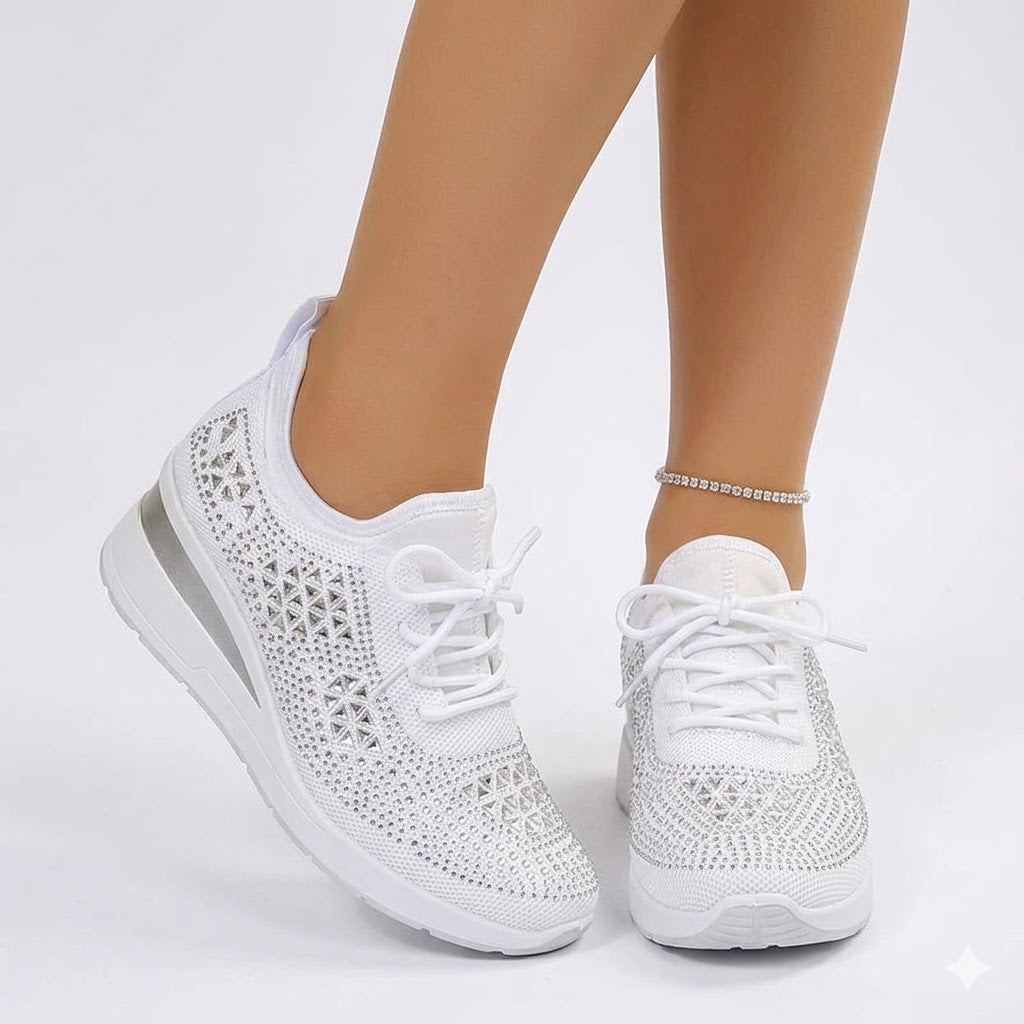 Platform Sneakers Dame Similisten – Snøre med Chunky Sål