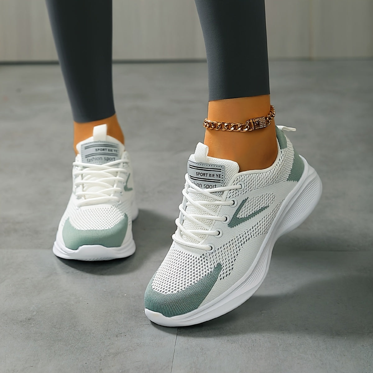 Sneakers Dame – Hvide Bløde Komfort Snøresneakers i Mesh