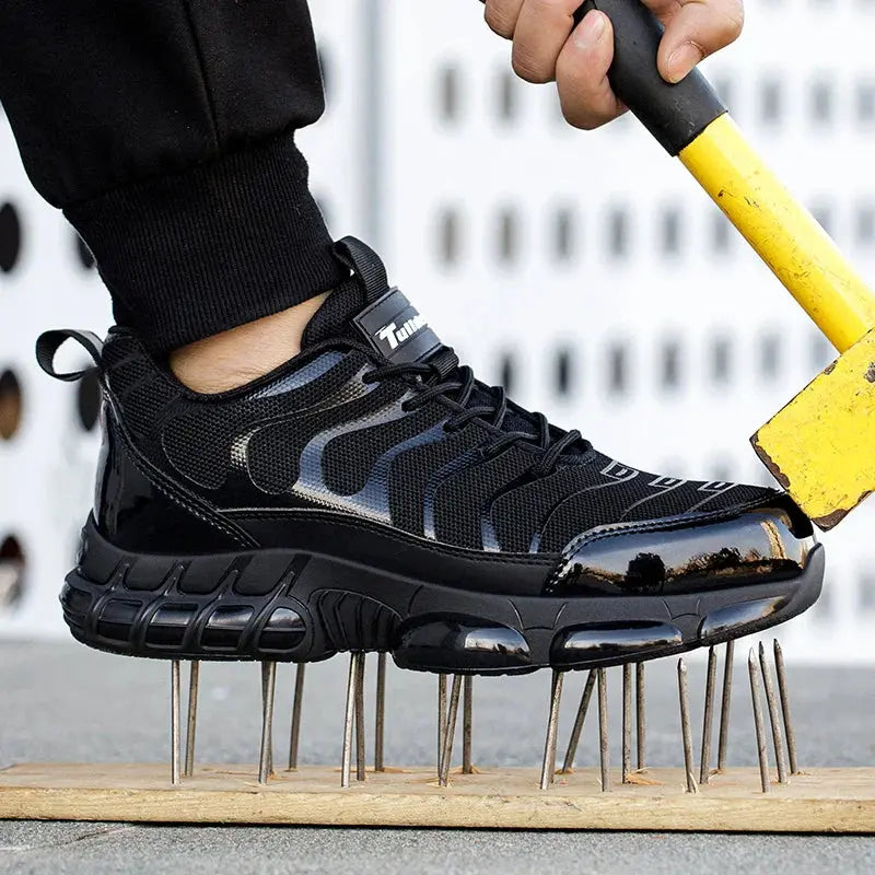 Sikkerhedssko til Mænd | Let Stødabsorberende Arbejdssko med Åndbart Mesh | Optimal Komfort og Beskyttelse til Aktivt Arbejde 2