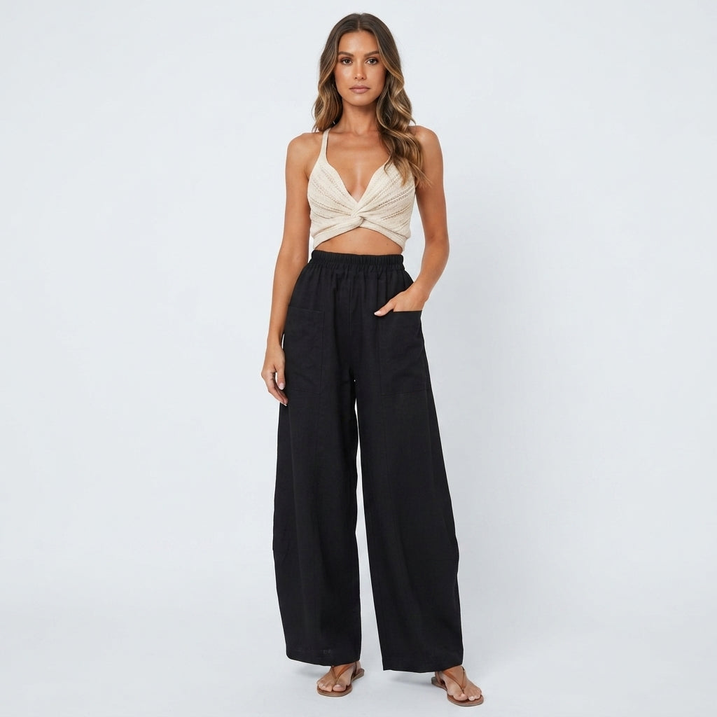 Harem Pants Women High Waist – Relaxed Wide Fit Pants for Summer