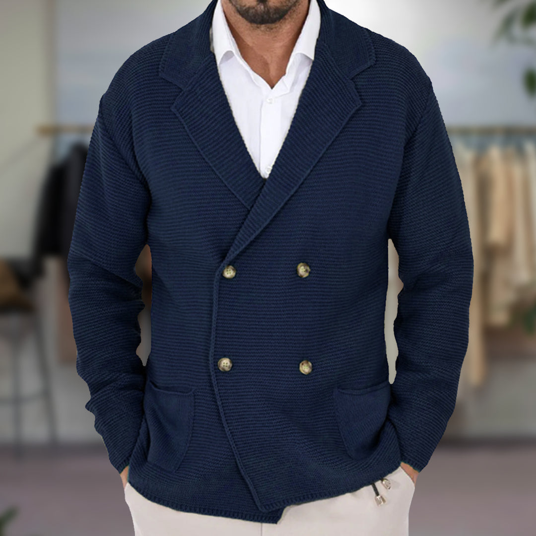 Classic Collection | Men's Cardigan with Double-Breasted Design | Structured Knit for Smart Casual Style 11