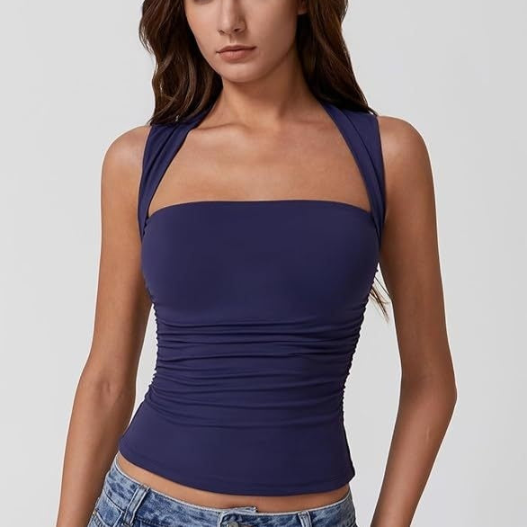 Camisole Top Dame Firkantet Hals – Slim Ærmeløs Tanktop