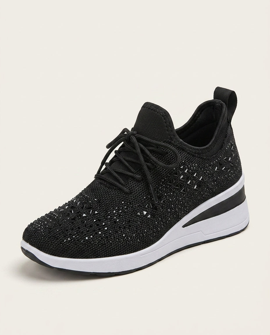 Platform Sneakers Dame Similisten – Snøre med Chunky Sål