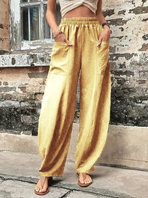 Harem Pants Women High Waist – Relaxed Wide Fit Pants for Summer