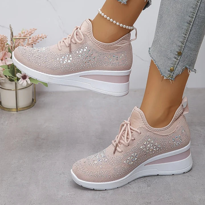 Platform Sneakers Dame Similisten – Snøre med Chunky Sål