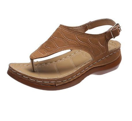 Leather Sandals Women Roman – Two-Tone Summer Sandals