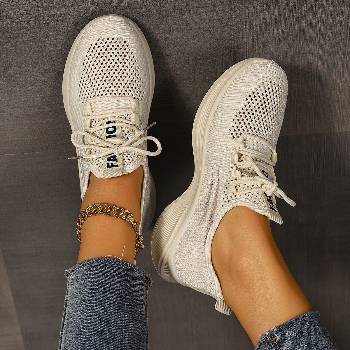 Sneakersy z Siatki Damskie Lekkie – Oddychające Sneakersy na Co Dzień