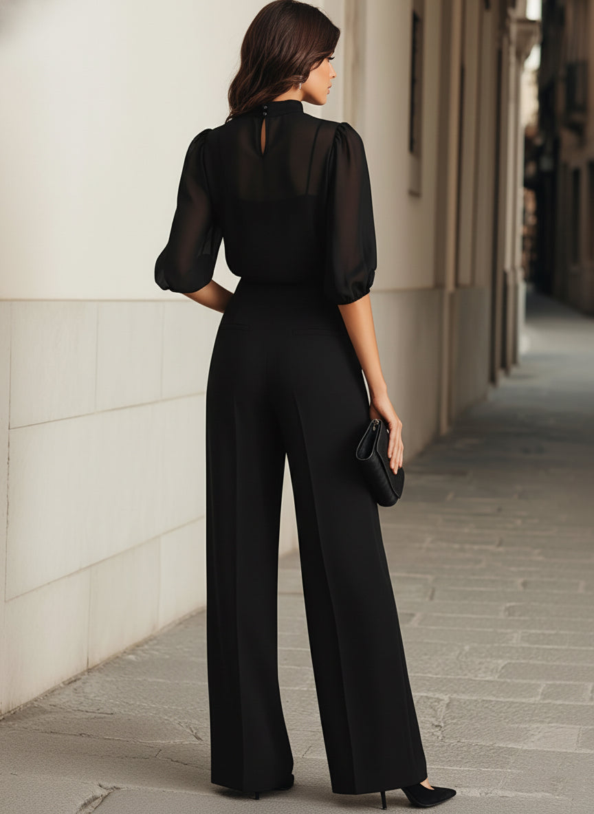 Buksedragt Dame Langærmet – Vidde Ben Jumpsuit til Fest