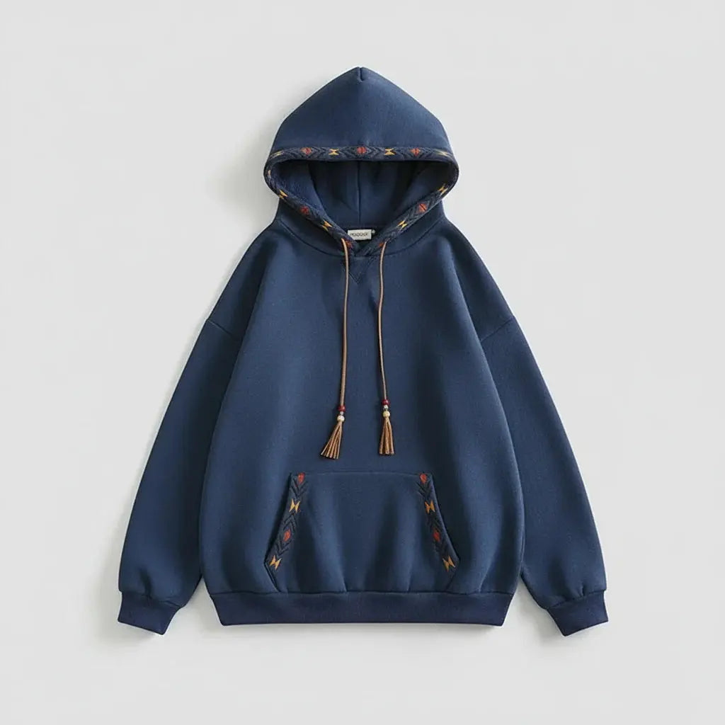 Oversize Hoodie til Dame med Broderi og Justerbar Hætte | Komfortabel og Stilfuld til Hverdagsbrug 1