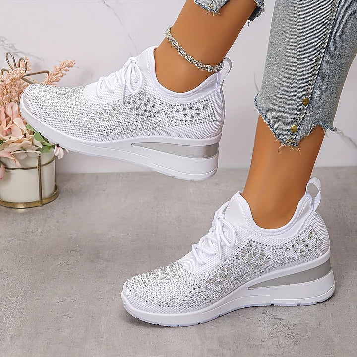 Platform Sneakers Dame Similisten – Snøre med Chunky Sål