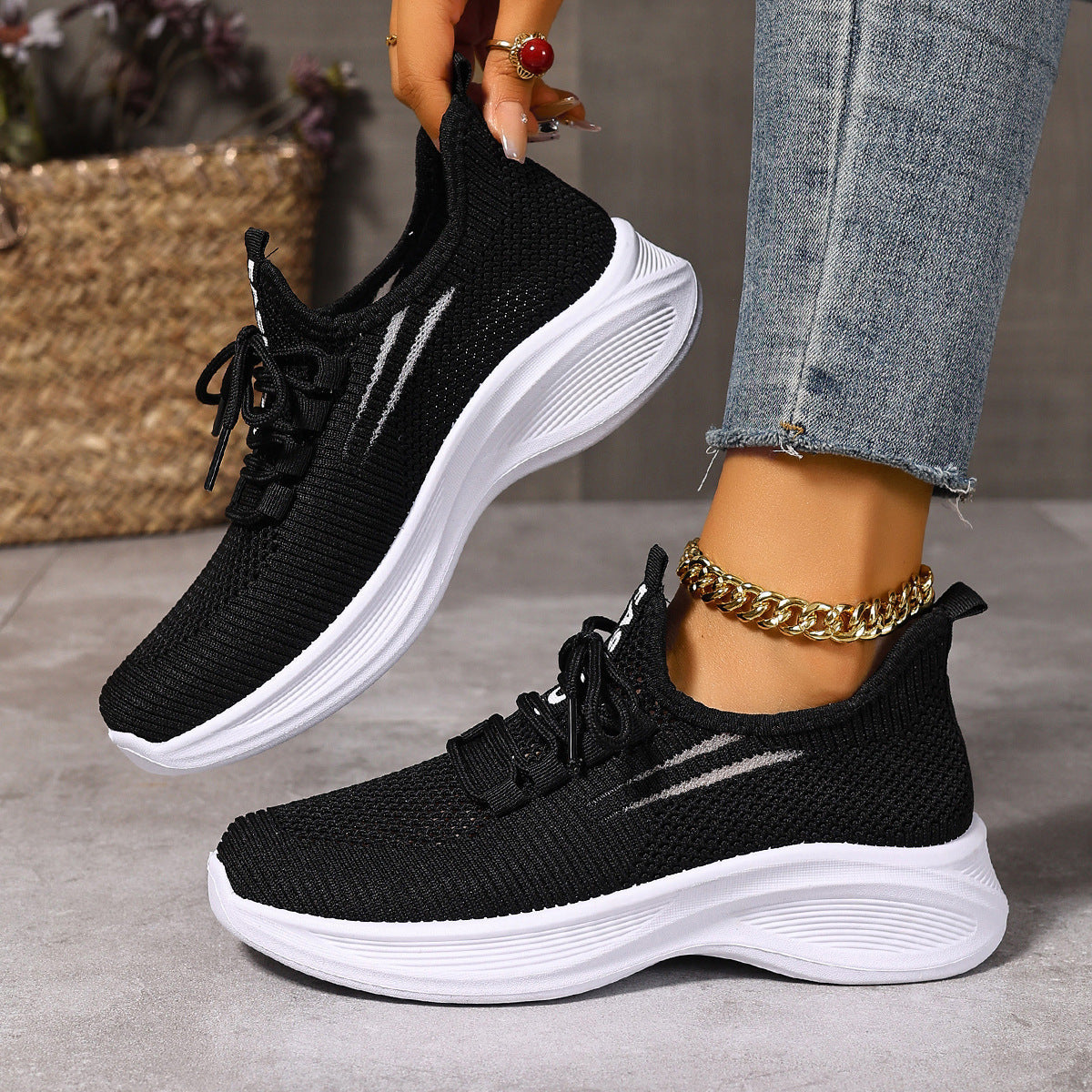 Sneakersy z Siatki Damskie Lekkie – Oddychające Sneakersy na Co Dzień
