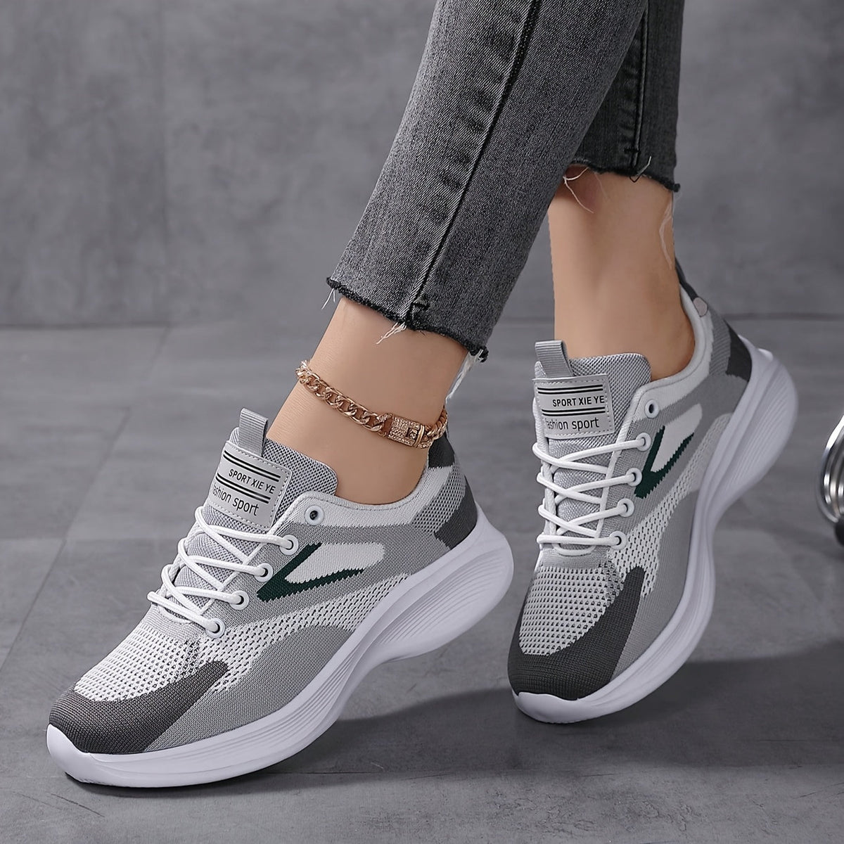 Sneakers Dame – Hvide Bløde Komfort Snøresneakers i Mesh