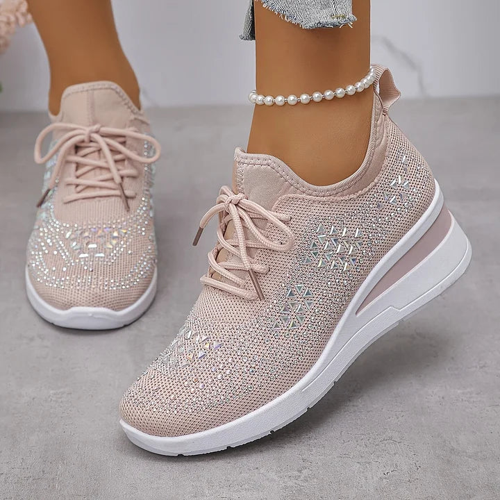Platform Sneakers Dame Similisten – Snøre med Chunky Sål