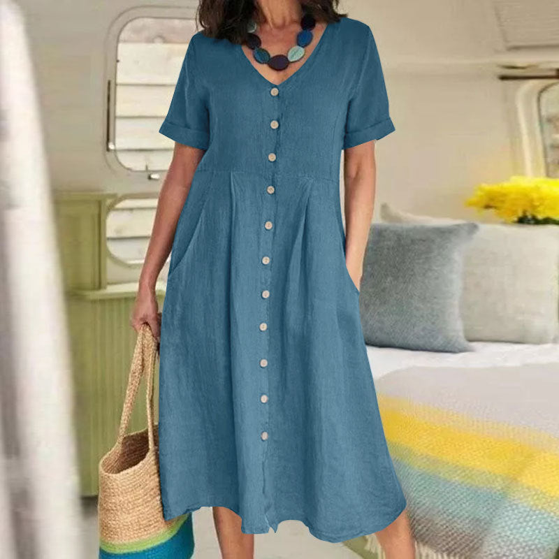 Button-Front Shirt Dress Women – Light Summer Dress
