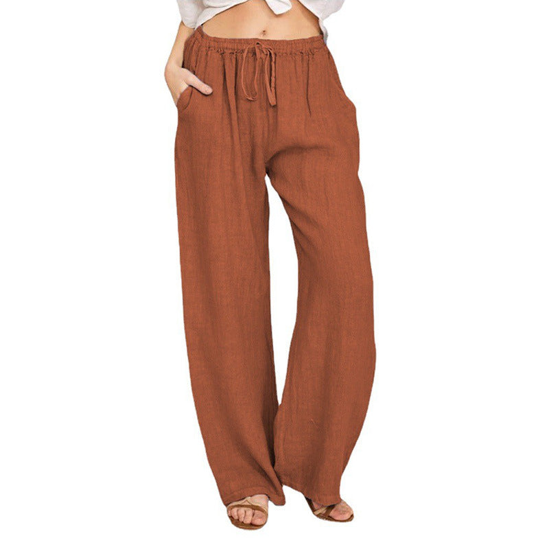 Linen Blend Pants Women – Wide Leg High Waist Linen Pants for Summer