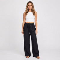 Linen Blend Pants Women – Wide Leg High Waist Linen Pants for Summer