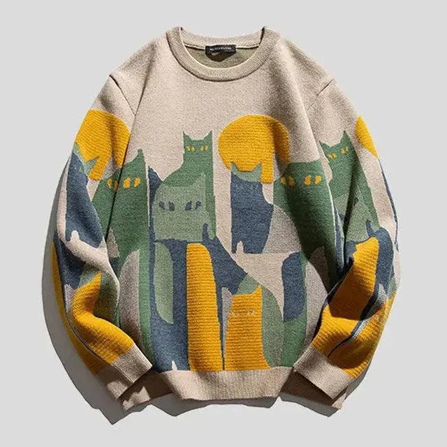 Noah | Sweater Unisex – Kattemotiv, Regular Fit & Afslappet Komfort