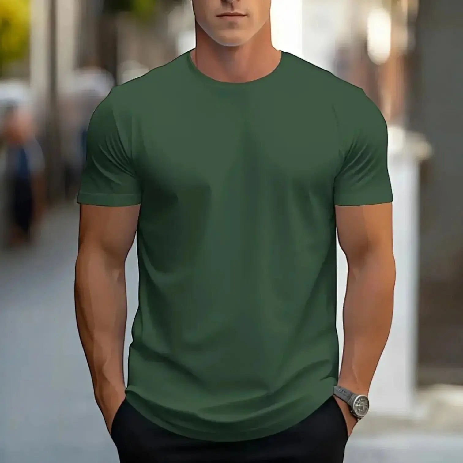 Klassisk Hvid T Shirt Herre | Let Bomuldsdesign med Kort Ærme | Komfortabel Hverdagstøj 3
