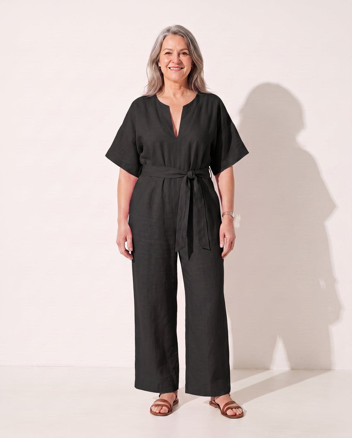 Hør Buksedragt Dame Stroppeløs – Vidde Ben Jumpsuit til Sommer