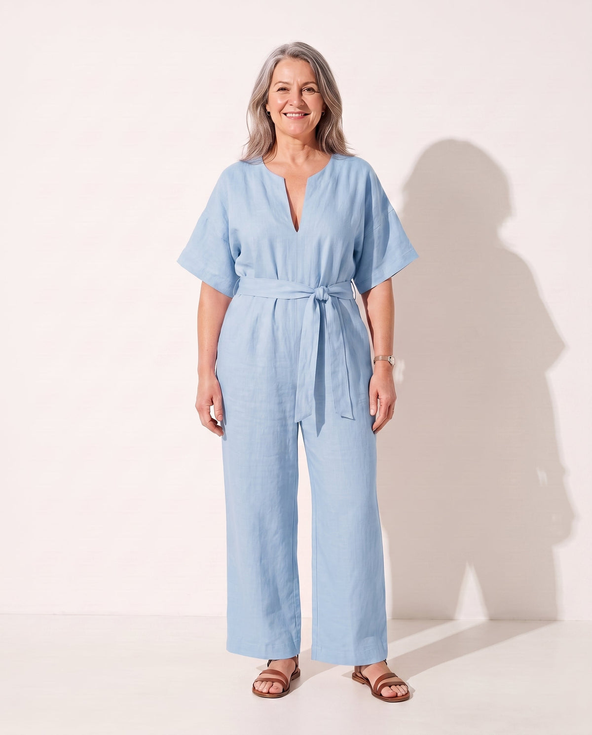 Hør Buksedragt Dame Stroppeløs – Vidde Ben Jumpsuit til Sommer