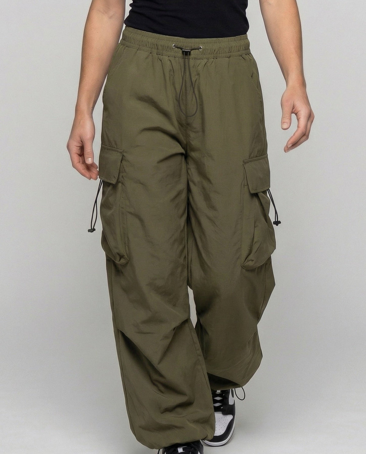 Parachute Cargo Pants Women – Loose Trousers with Side Pockets