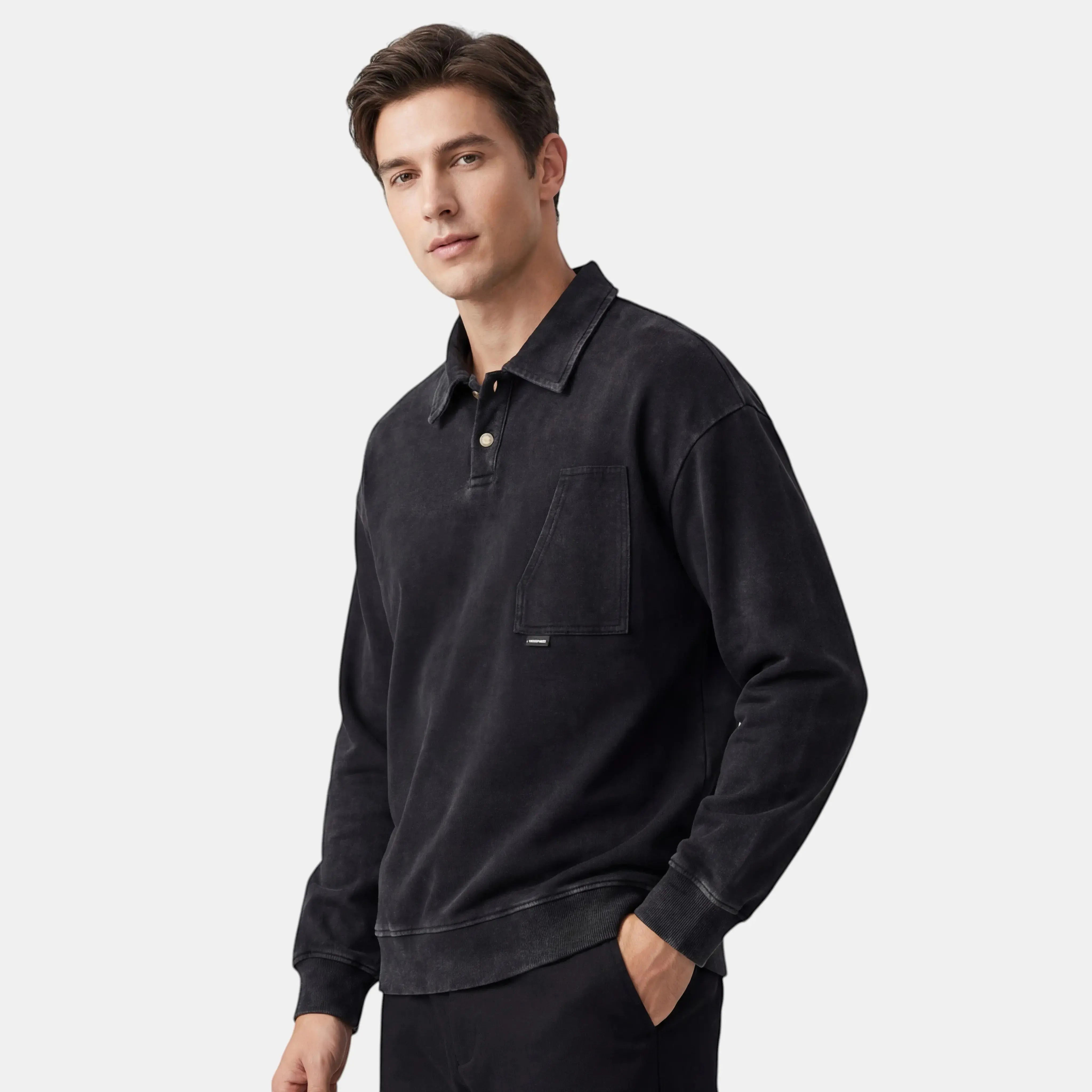 Niels Polo Shirt for Men – Knitted Texture with Buttons for Layering