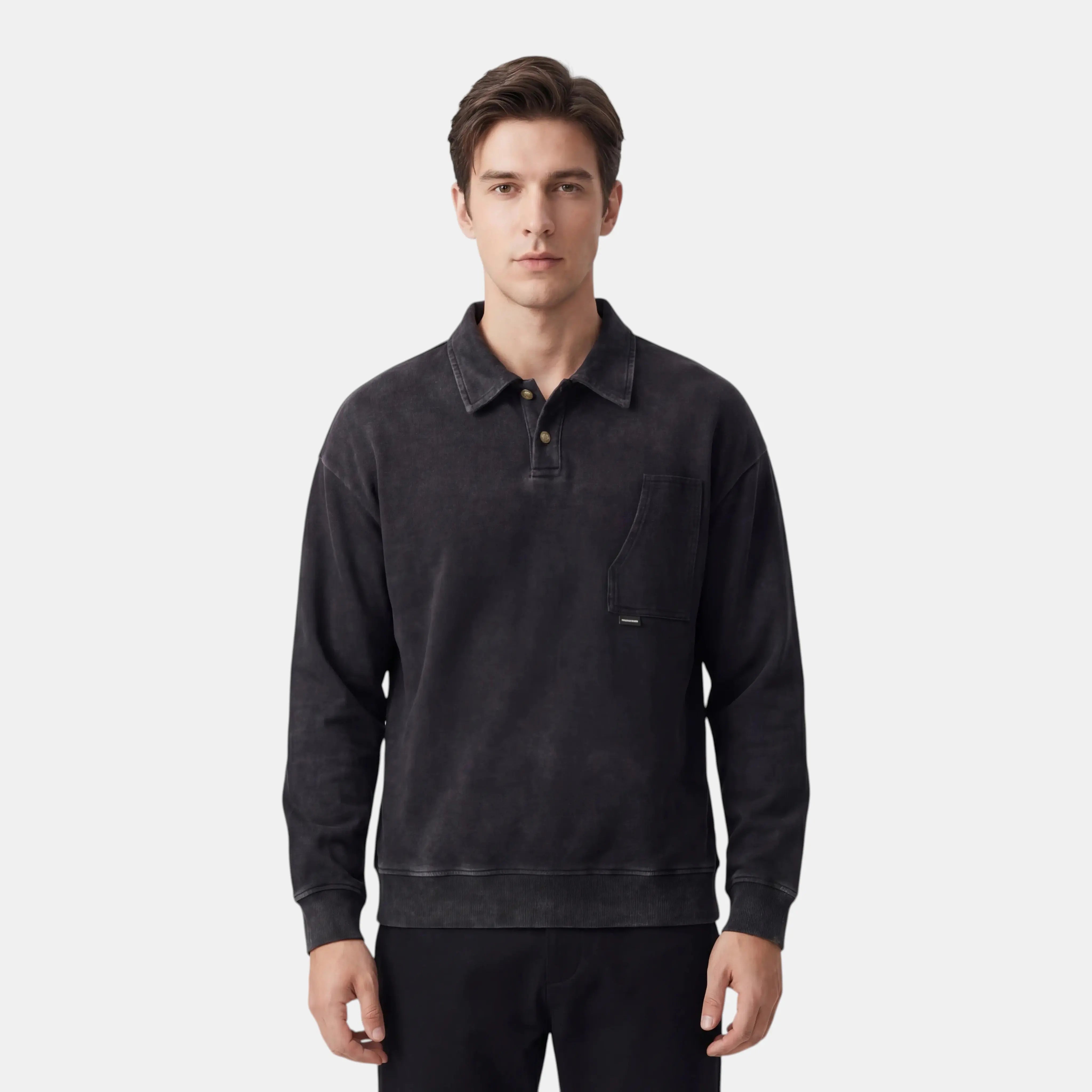 Niels Polo Shirt for Men – Knitted Texture with Buttons for Layering