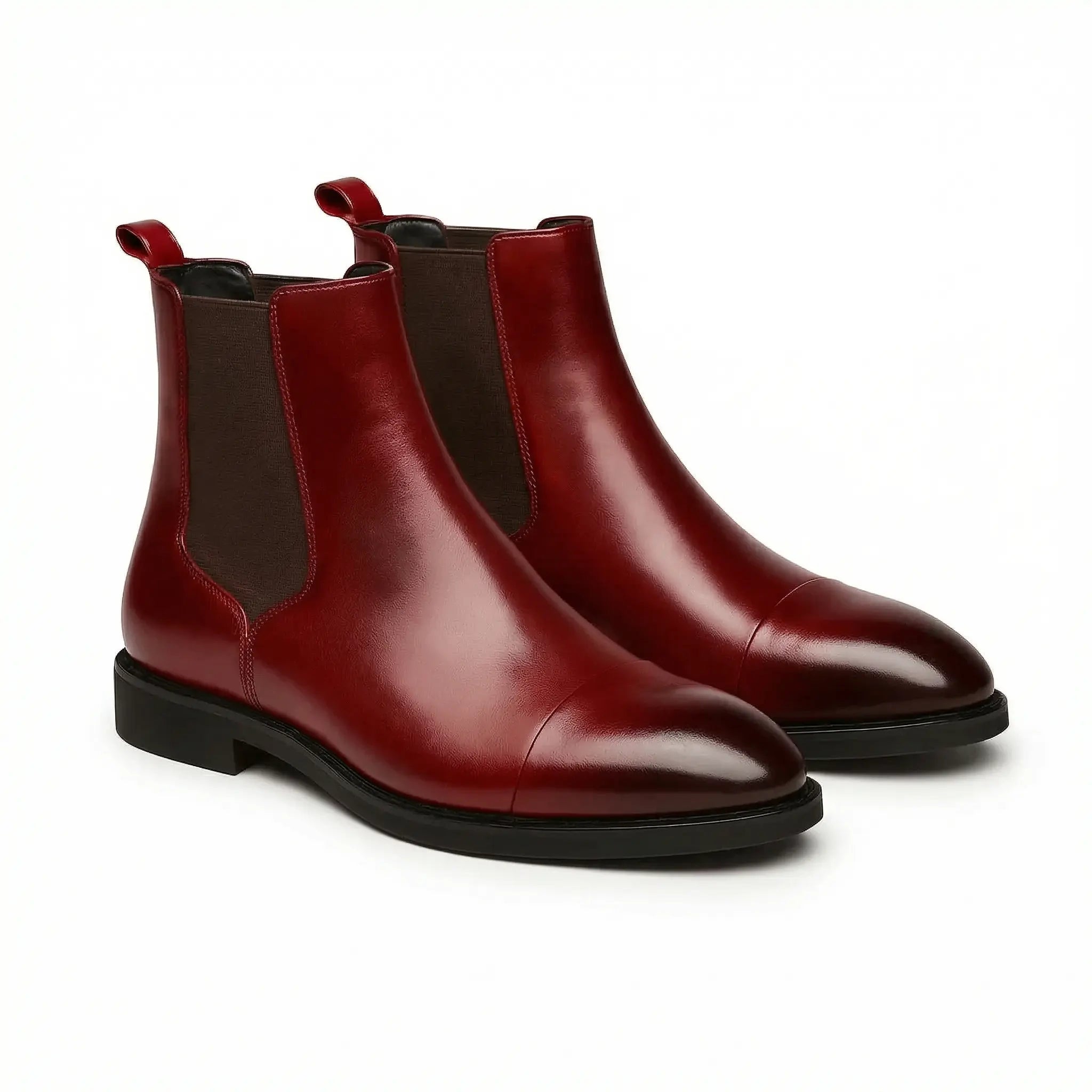 Men's Chelsea Boots PU Leather Cap Toe Chelsea Slip-on Boots
