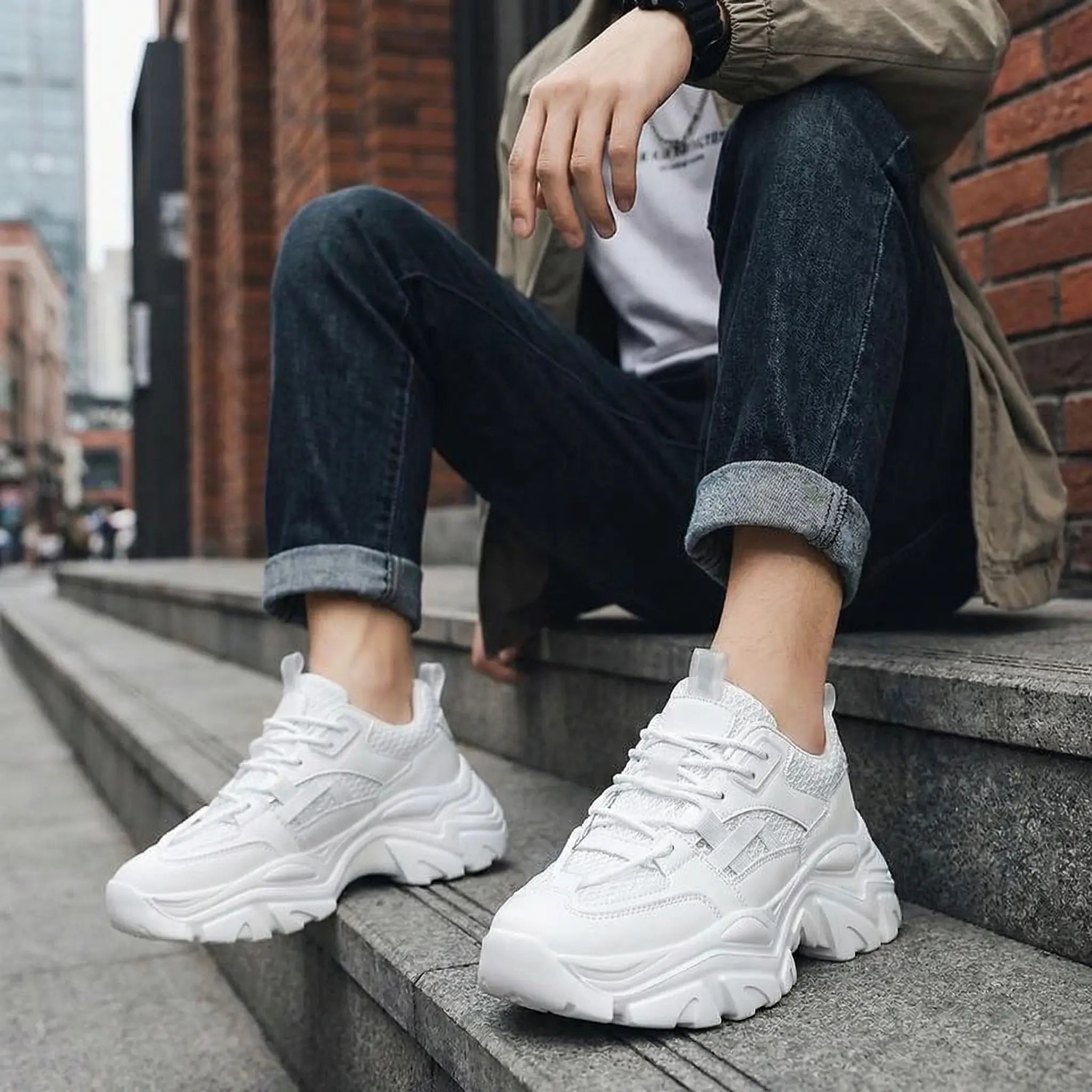 Men's Sneakers – Deep Sole in Modern Look – Light Comfort with Breathable Design