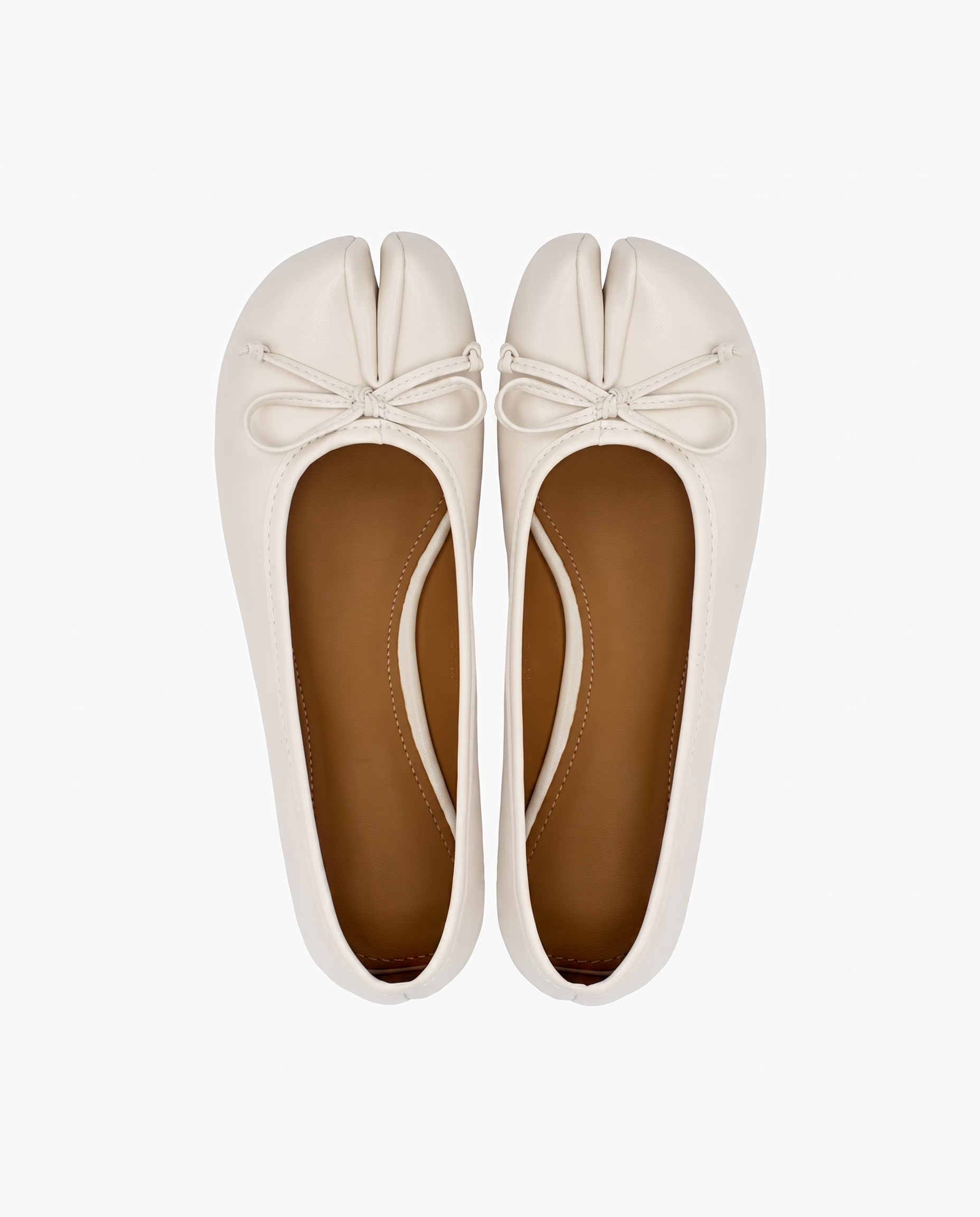 Tabi Ballet Flats Women – Bow Split Toe Microfibre Leather