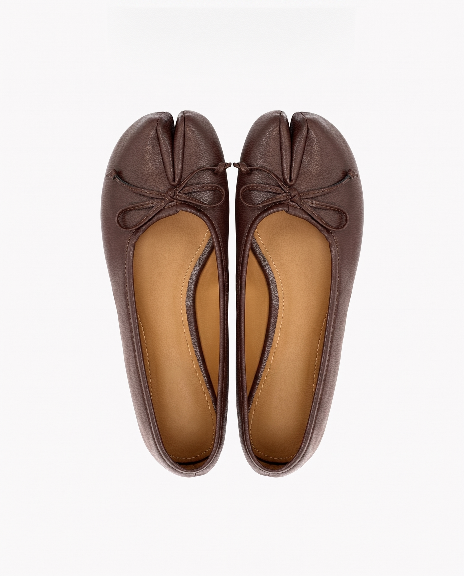 Tabi Ballet Flats Women – Bow Split Toe Microfibre Leather