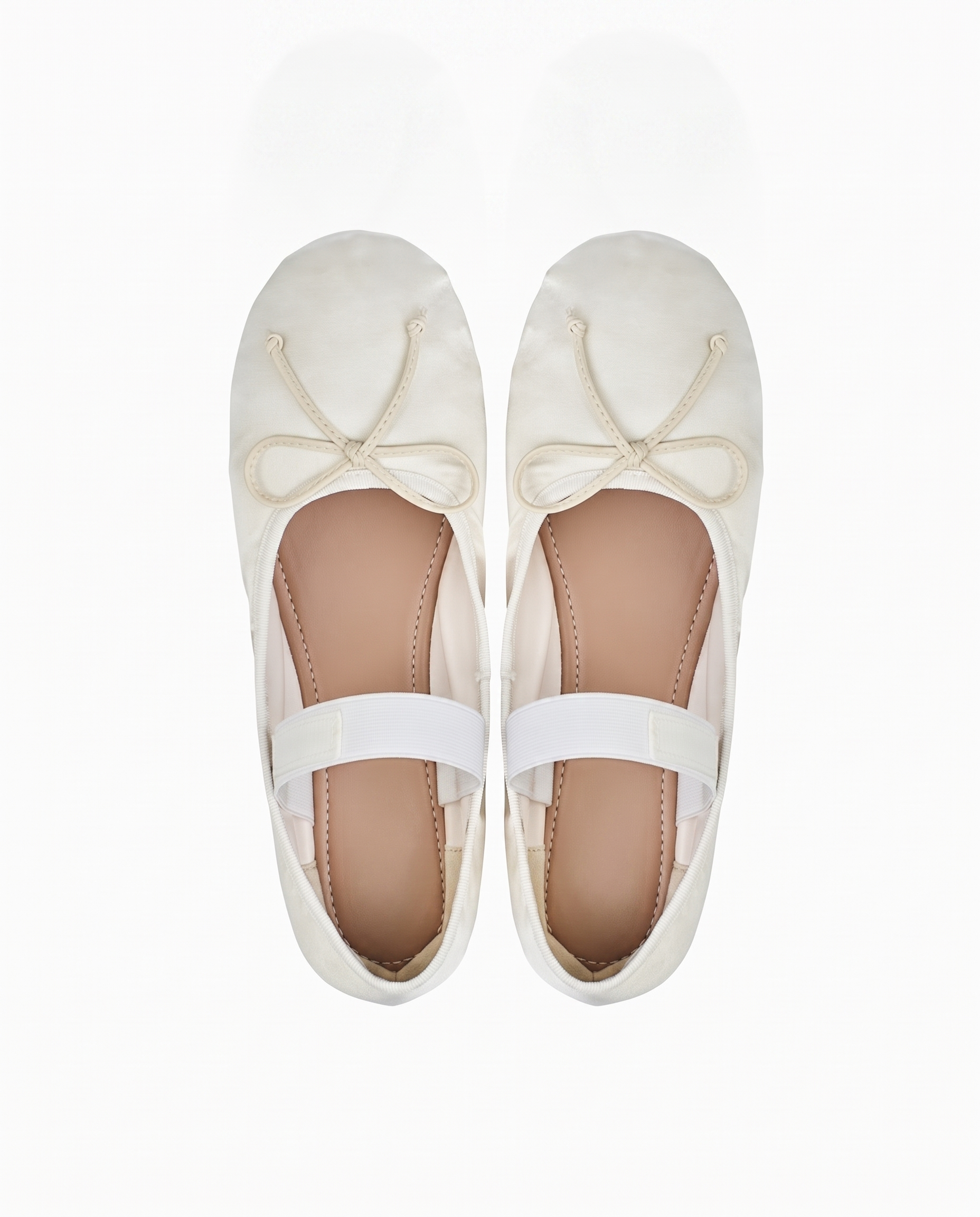 Satin Ballerina Sko Dame – Rund Snude i Blødt Satin