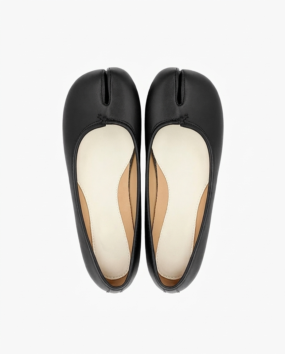 Tabi Ballet Flats Women – Split Toe Microfibre Leather