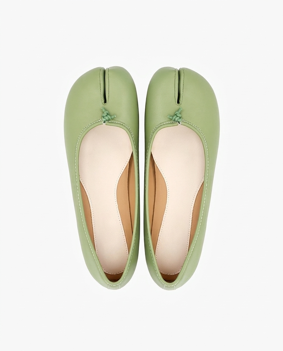 Tabi Ballet Flats Women – Split Toe Microfibre Leather