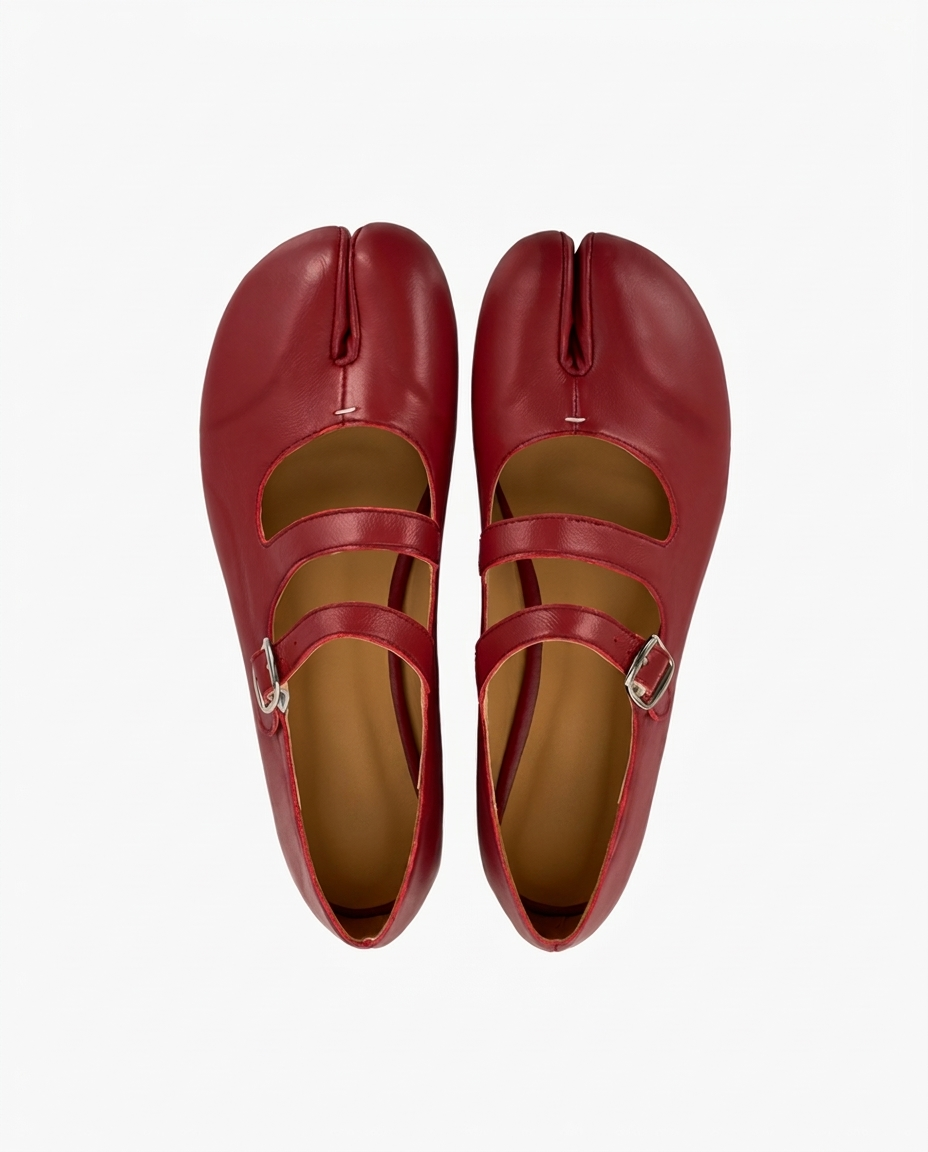 Tabi Ballet Flats Women – Double Strap Genuine Leather