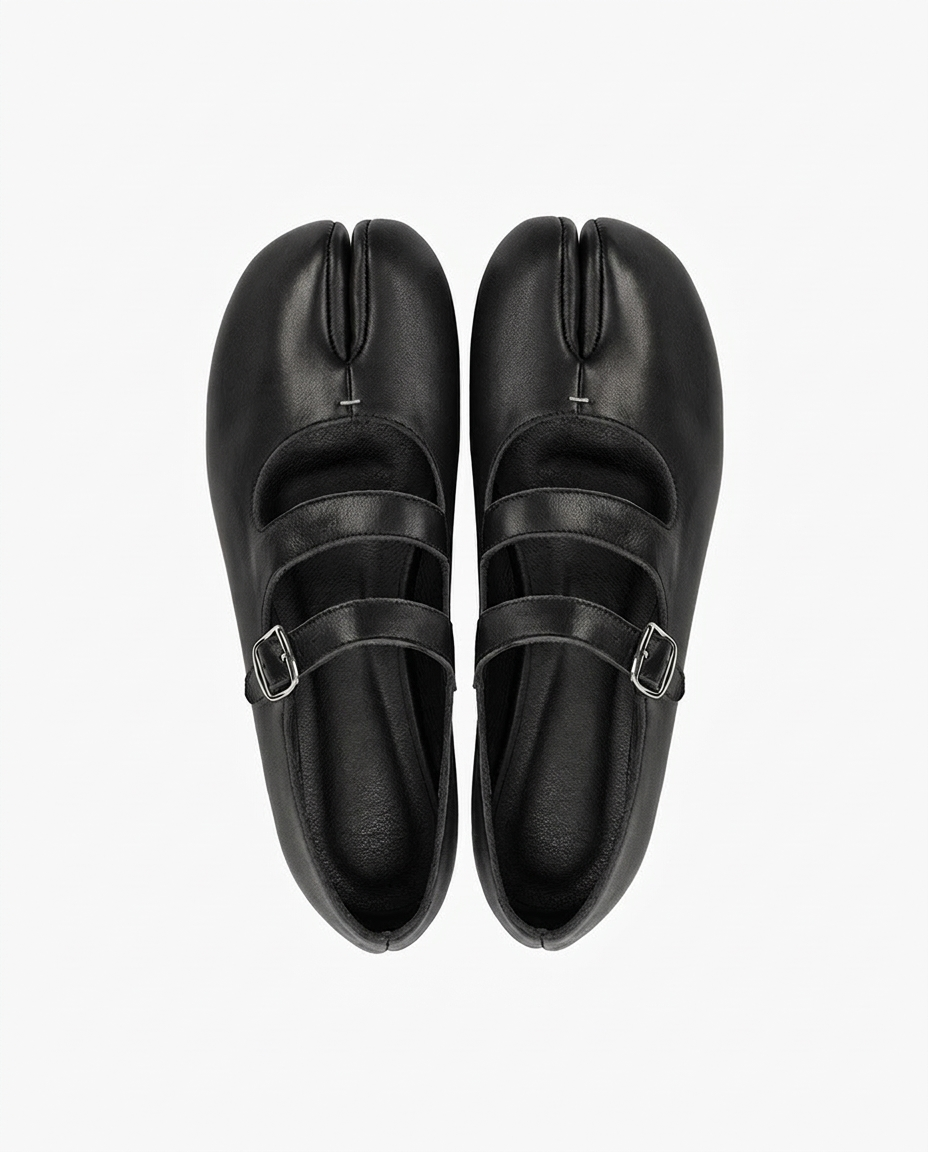 Tabi Ballet Flats Women – Double Strap Genuine Leather