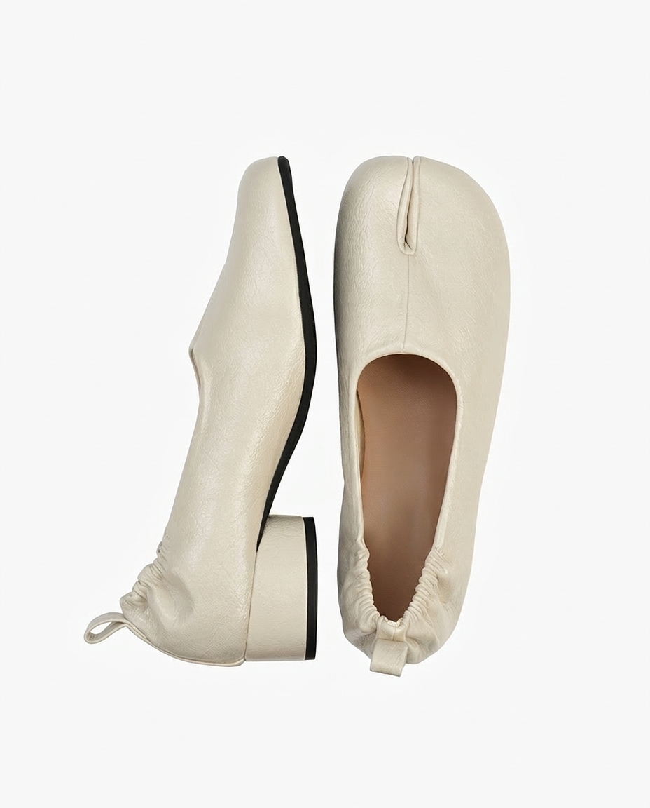 Tabi Pumps Women – Block Heel Split Toe Microfibre