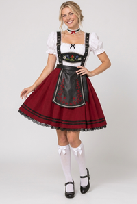 Oktoberfest Kostume Dame Ølpige Rød – Top og Nederdel