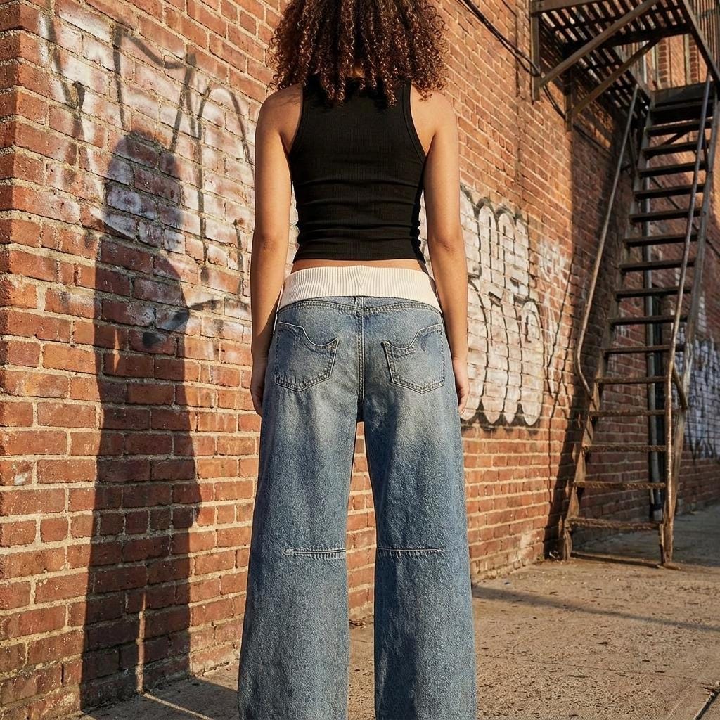 High Waisted Baggy Jeans Women Vintage Wash