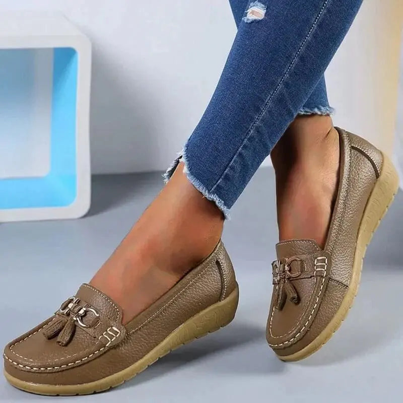 Ortopædiske Læder Loafers med Skridsikker Sål | Komfortabel Slip-On til Daglig Brug 10