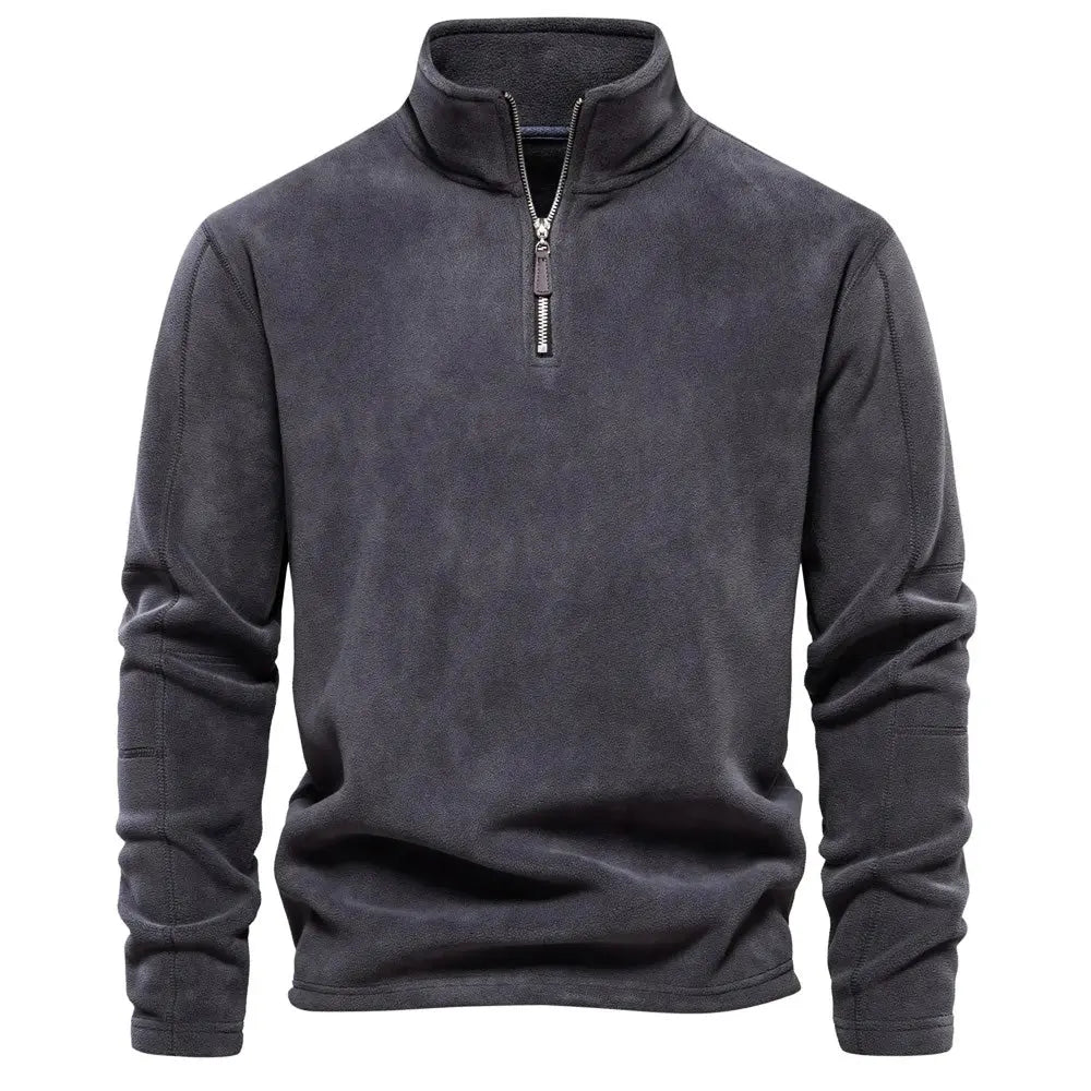 Sweater Herre – Fleece med Ståkrave – Varm Komfort til Kolde Dage