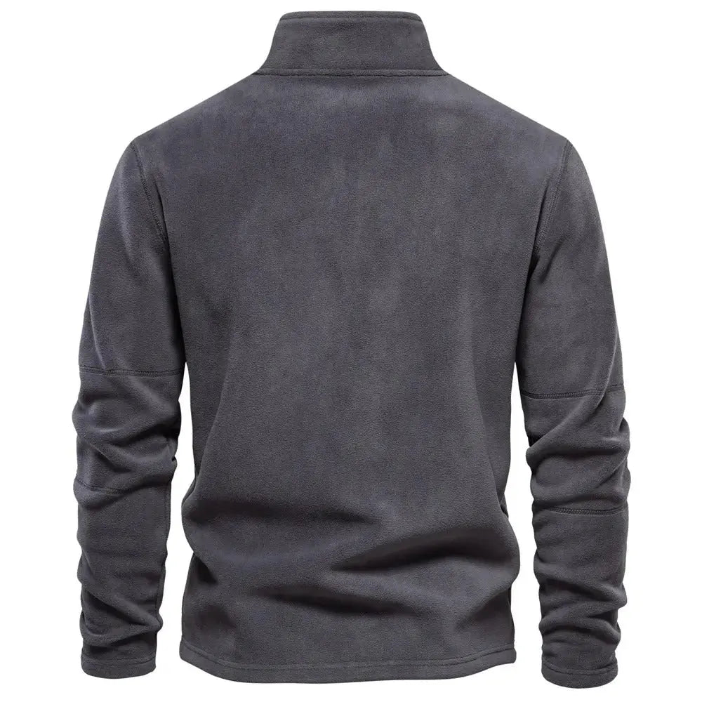 Sweater Herre – Fleece med Ståkrave – Varm Komfort til Kolde Dage
