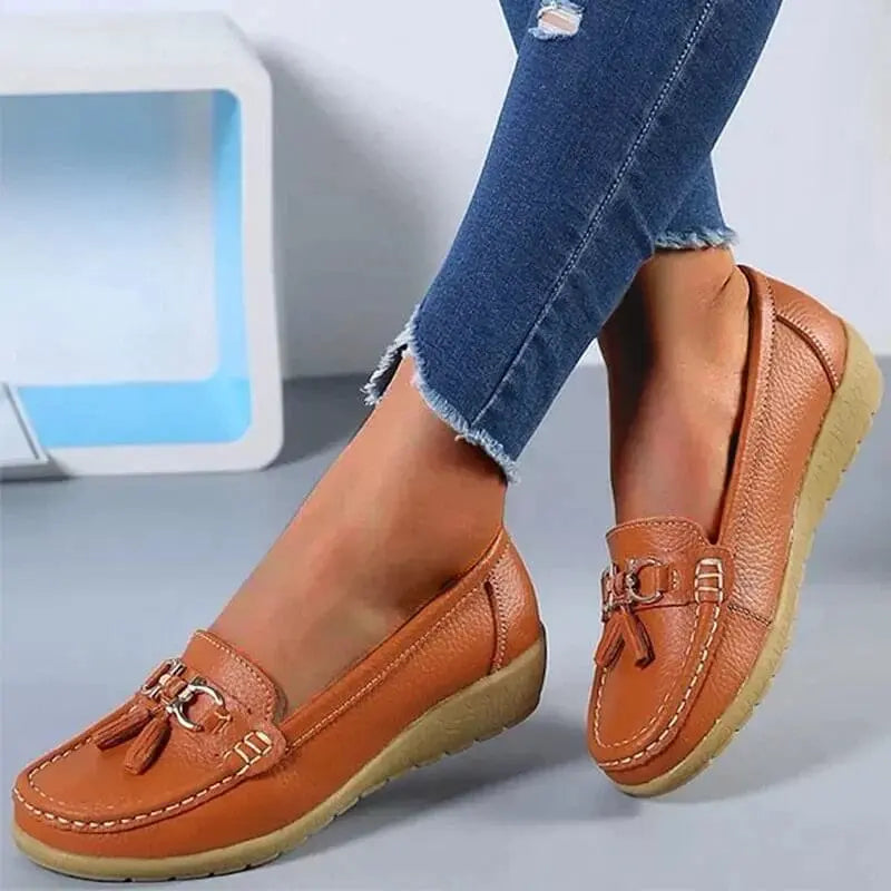 Ortopædiske Læder Loafers med Skridsikker Sål | Komfortabel Slip-On til Daglig Brug 11