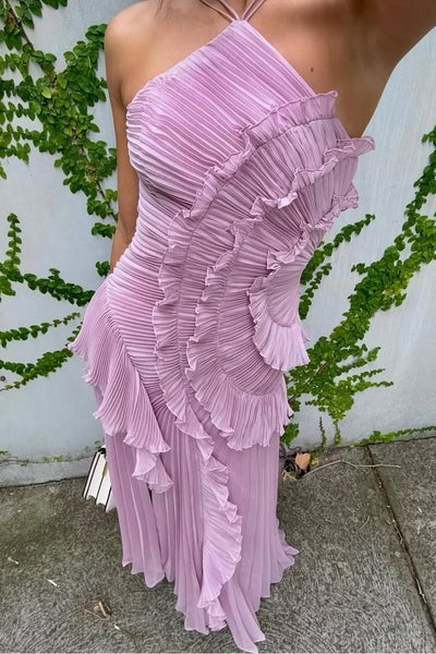 Marina | Maxi Kjole med Sløjfe-Ryg og Flæse-Detaljer | Elegant Kjole til Sommerbryllup 5