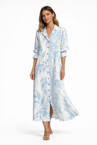 Maxi dress women floral button front relaxed fit for summer