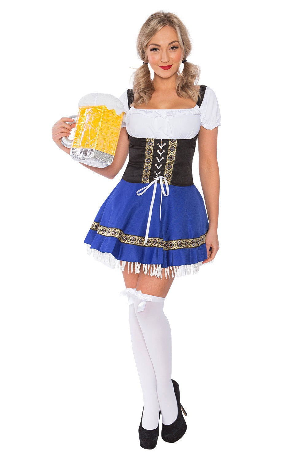 Oktoberfest Kostume Dame Dirndl Blå – Kjole med Forklæde