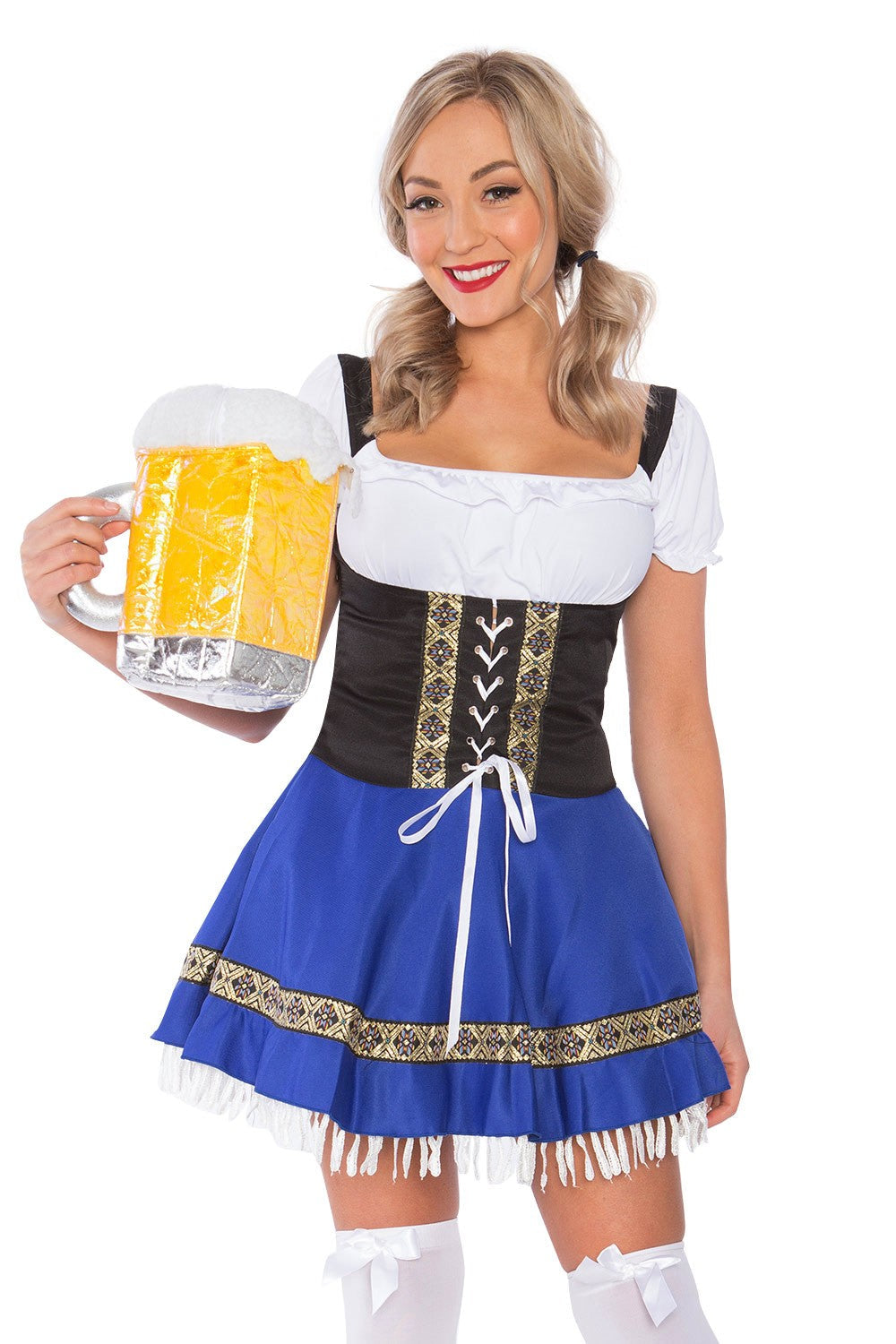 Oktoberfest Kostume Dame Dirndl Blå – Kjole med Forklæde