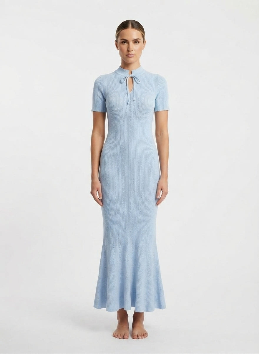 Elegant Maxi Races Dress Women – Short Sleeve