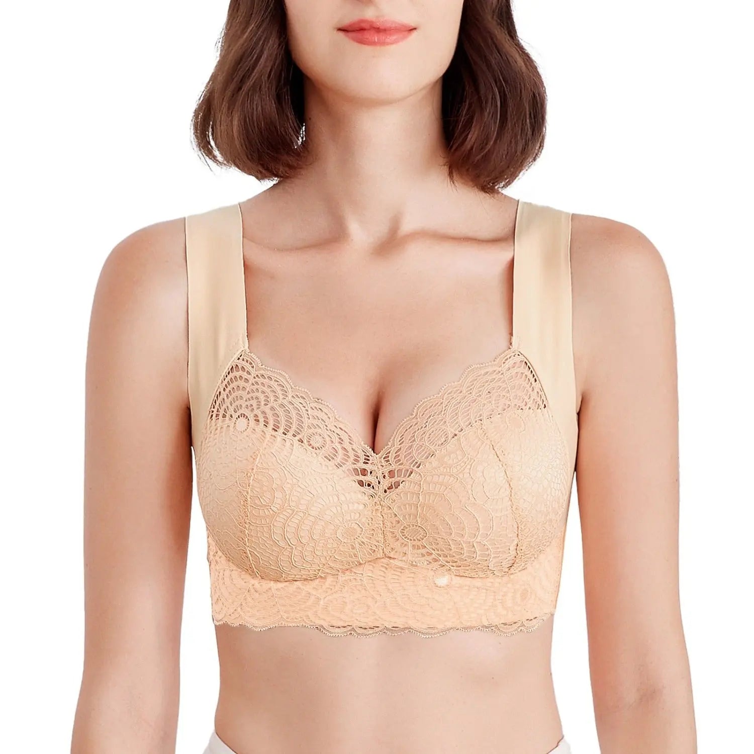 Blonde BH Uden Bøjle | Plus Size Tynd Cup med Elegant Blonde Design | Komfortabel Pasform til Daglig Brug 2